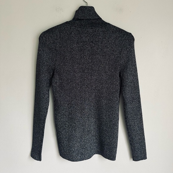 Ralph Lauren • Metallic Ribber Turtleneck Sweater in Black Silver - Picture 4 of 7